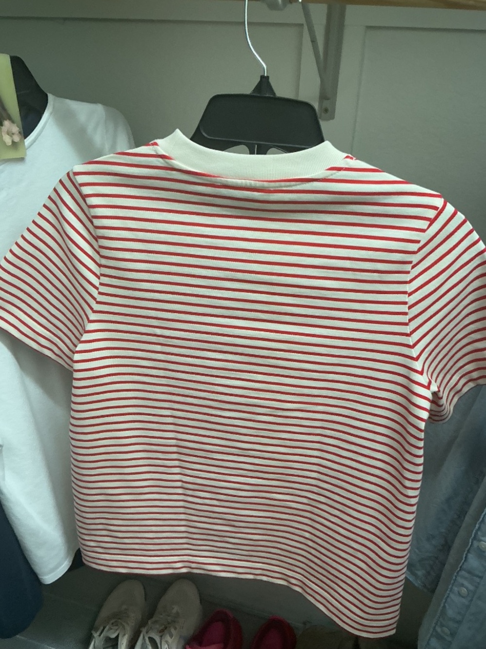 COS Red Striped Crewneck Shirt Size Small - Picture 2 of 3